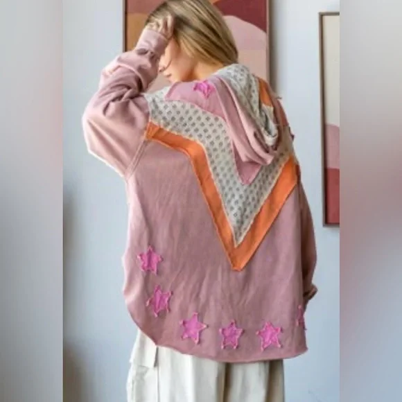 Oli & Hali Pink and Cream Star Jacket - Picture 4 of 6